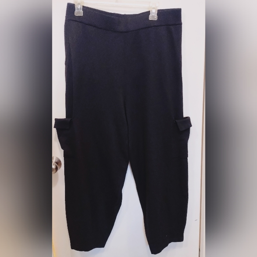 Halogen Black Women's Cargo Wide  Leg Pants